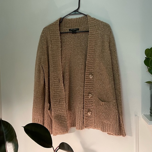 Eddie Bauer Wool Blend Cardigan, Heavy Weight Winter Layer, Outdoor or Casual - Picture 2 of 10